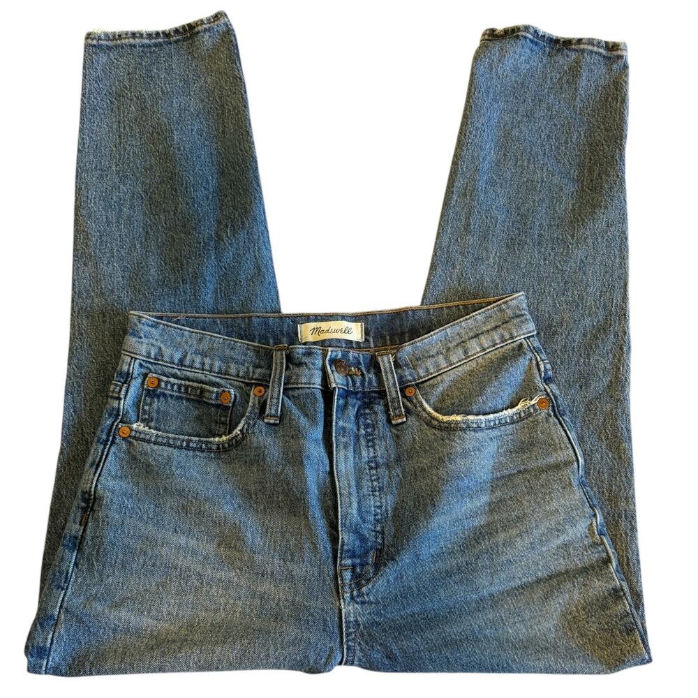 Madewell Classic Straight Jeans Women's 26 High Rise Straight Leg Med Wash Denim - Picture 11 of 12